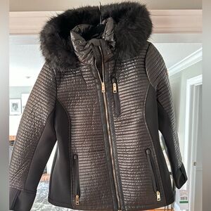NWT Michael Kors Faux Fur Quilted Jacket Size Large